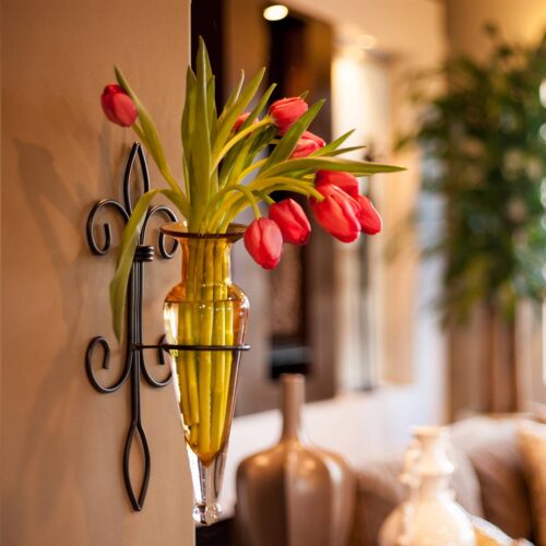 Amphora Vase On Fleur Lis Sconce