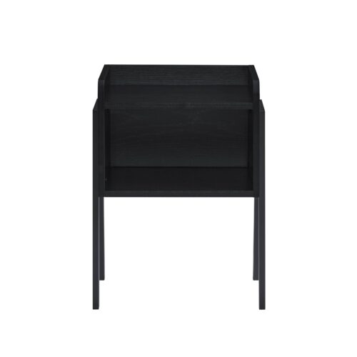 Mid-Century Modern Black Metal Two-Tier Side Table