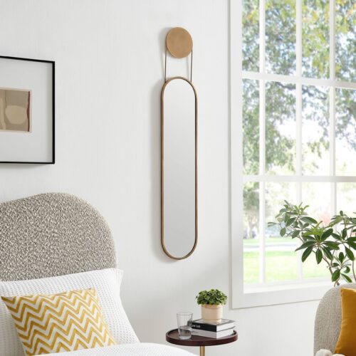 Antique Brass Oval Wall Mirror