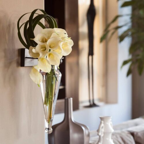 Amphora Vase On Iron Sconce with Finials