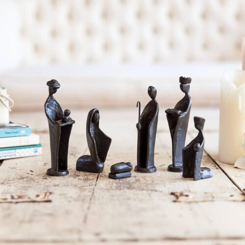 6 Pc. Iron Nativity Set, Family & Kings - Christmas / Easter